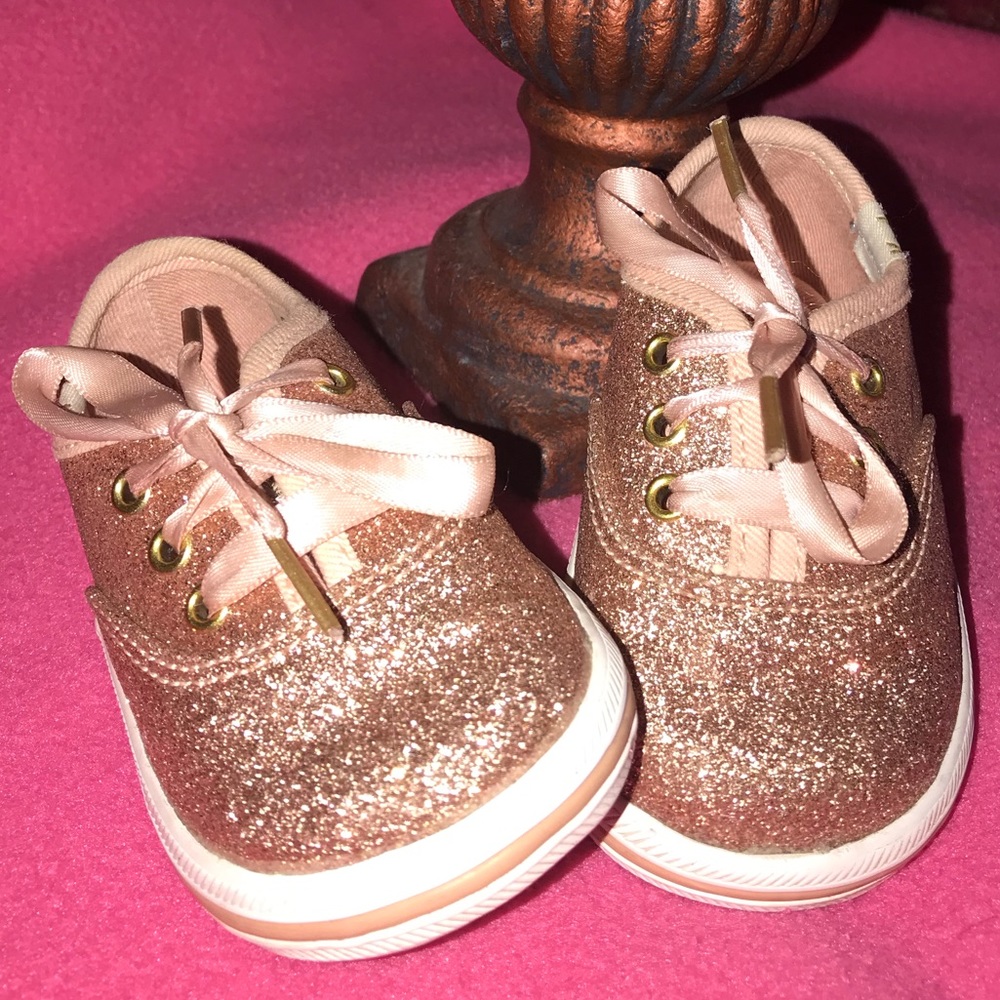 Rose gold baby girl shoes Kate Ppade keds